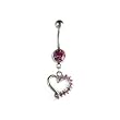 Valentine Half Side Stone Heart with Pink CZ