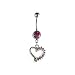 Valentine Half Side Stone Heart with Pink CZ