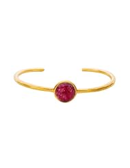 Baroni Ruby Round Cuff in 24K Gold Plate over Sterling