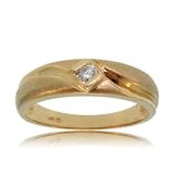 New Mens Yellow Gold Wedding Band Ring with Diamonds