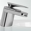 Design Einhandmischer Waschtischarmatur SA-014, Wasserhahn mit einhebelmischer Mischbatterie f&uuml;rs Waschbecken im Bad, Sanit&auml;r-Armatur aus Chrom (verchromt), als Badarmatur / Hahn f&uuml;r jeden Waschtisch einsetzbar, DAW - Armaturen