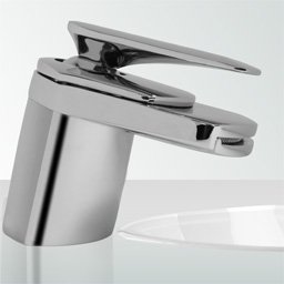 Design Einhandmischer Waschtischarmatur SA-014, Wasserhahn mit einhebelmischer Mischbatterie fürs Waschbecken im Bad, Sanitär-Armatur aus Chrom (verchromt), als Badarmatur / Hahn für jeden Waschtisch einsetzbar, DAW - Armaturen