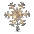 12" Ice Palace Lighted White Snowflake Christmas Tree Topper - Clear Lights