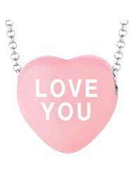 Sweethearts Enamel "Love You" Heart on 16" Necklace Pendant with Gift Box