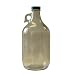 Vestil JUG-G-64-CS Glass Round Jug with PTFE Liner Green Cap, 5" Diameter x 11" Height, 64 oz Capacity, Clear (Pack of 6)