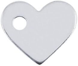 Sterling Silver 8.8 x 7.5mm Heart Tag, 24-Ga.