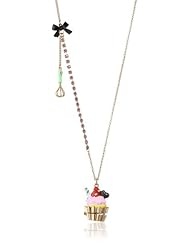 Betsey Johnson "Paris is Always a Good Idea" Cup Cake Pendant Long Necklace, 35"