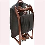 Smartek Mahogany Hardwood Clothes Valet Stand