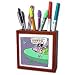 Londons Times Funny Aliens Cartoons - UFO Elvis Sighting - Tile Pen Holders-5 inch tile pen holder