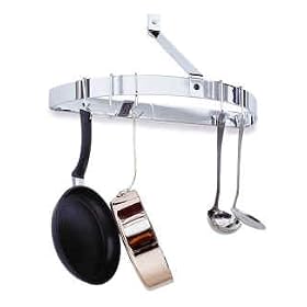 Half Circle Wall Mount Chrome Pot Rack by Enclume