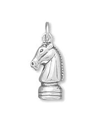 Sterling Silver Knight Chess Piece Charm