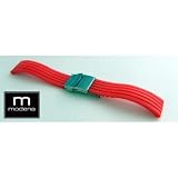 Orange 20mm MODENA F-1 call European Rubber Watch Band w/ Deployant / Deployment Buckle / Clasp