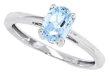 1.00ct Oval Aquamarine Ring in 14Kt White Gold