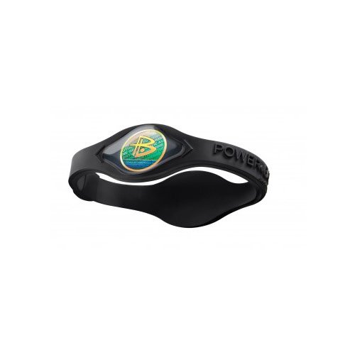 Power Balance Silicone Wristband: Black with Black Writing Medium