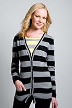 Long Sleeve Supima Cotton Bold Striped Cardigan Sweater