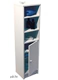 JAMERSON - Compact Bathroom Storage Shelf Unit - White
