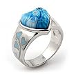 Blue Color Millefiori Heart Ring