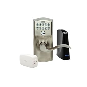 Schlage LiNK Wireless Keypad Entry Lever Lock Starter Kit System, Satin Nickel