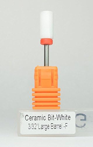 ExcelBeautySupply Professional Ceramic Carbide Bit White (3/32" Large Barrel AMF - Fine. Buy 2 (any size) Get 1 Verity Nail Lacquer 0.5 Oz FREE)