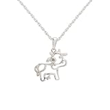 Sterling Silver Children's Cow Pendant 13+3