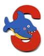 Wooden Shark Letter S Magnet by The Toy Workshop