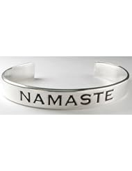 Sterling Silver Namaste Cuff Bracelet for the Larger Wrist...Simple and Stunning