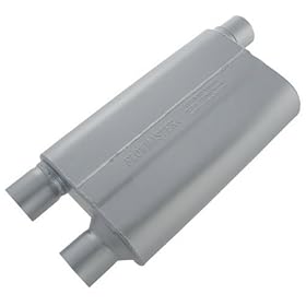 Flowmaster 42583 80 Series Muffler - 2.50" Offset In / 2.50" Dual Out - Aggressive Sound
