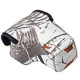 LensCoat Neoprene Compact Body Bag with Lens Cover, Designed for a Compact Camera Body with Lens up to 4.5" - Realtree Hardwoods Snow (hws)