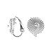 Sterling Silver Circle Umbrella Pattern Clip On Earrings