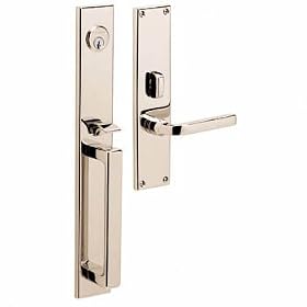 Baldwin 6976190LHRH Black Estate-Minneapolis Minneapolis Single Cylinder Mortise Handleset Trim Set