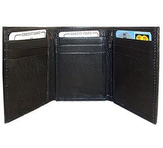 Mens Trifold Lambskin Leather Credit Card 4