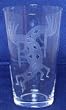 Individually Hand Etched Kokopelli Tumbler Glass 7"H Set / 4