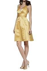 V-neck Short Satin Party Dress 