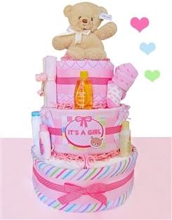Baby Gund "It's a Girl" Diaper Cake- 3 Tier