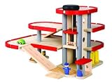 Enlarge toy image: Plan Toys PLN-6227 Wooden Parking Garage -  preschool activity for young kids