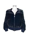 Forzieri Blue Mink Fur Bomber Jacket