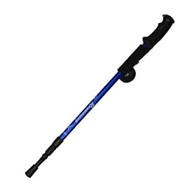NEW HIKING CAMPING TREKKING WALK STICK TELESCOPIC POLE BLUE