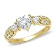 Heart-Shaped Cubic Zirconia Engagement Ring in 10K Gold - Size 7 6mm CZ BRIDAL RINGS