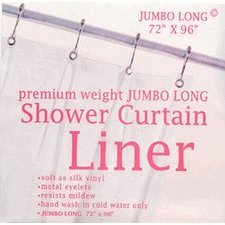 EXTRA LONG VINYL Shower Curtain Liner 72'' wide x 96'' LONG - SUPER CLEAR