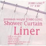 Extra Long Vinyl Shower Curtain Liner 72