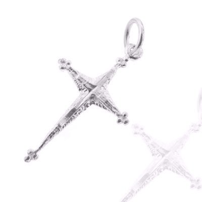 925 Sterling Silver Jewelry, Narrow Botonee Cross Charm, Adjustable Fit, Plus Free Special Gift Pouch