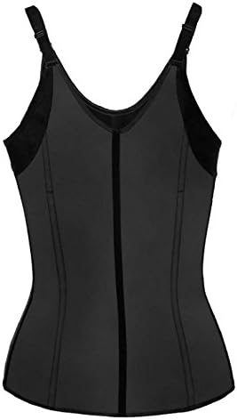 Women's Latex Corset Waist Trainer Cincher Underbust Steel Boned Sport Girdle Vest with 3 Rows of Hooks Body shaper Shapewear Black Size:2XL