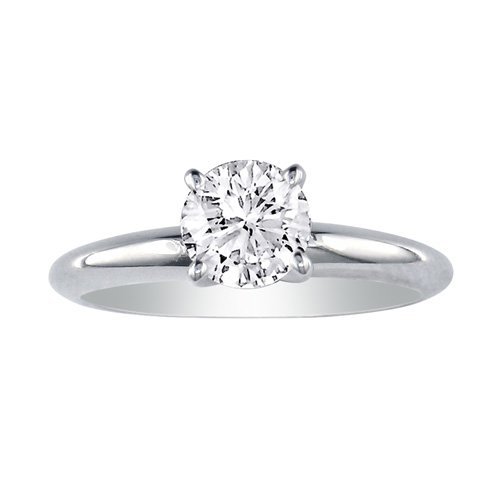 GIA Certified Solitaire Diamond Engagement Ring in White Gold with a 0.5 Carat D Color SI2 Clarity Round Cut Diamond