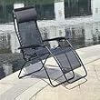 Faulkner Mesh Folding Chaise Lounge Chair - Black