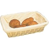 Wicker Basket with Removable Cloth Rectangular - 100x350x245mm - ideal as a fruit bowl or bread basket offering great table presentation