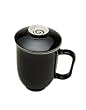 The Tea Spot Steeping Mug, 3-Piece Handcrafted Porcelain Tea Mug with Infuser & Lid, 16-Ounce, color: Black
