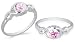 Round Pink Cz Ring Sterling Silver Size 7