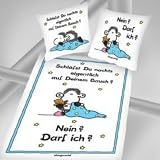 Eigenschaften Sheepworld Bettwäsche / Sheepworld Bettwäsche Übergrösse 155 / 220 - Schläfst Du Nachts Auf Deinem Bauch - Nein Darf Ich