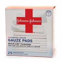 Johnson & Johnson Hospital Grade Gauze Pads, Medium Sterile Pads, 3 in x 3 in 25 ea