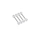 Ruifan 14G 16mm Clear Acrylic Flexible & Stainless Steel Bar Shaft Straight Tongue Rings Barbells or Nipple Piercing Retainer Pack of 8